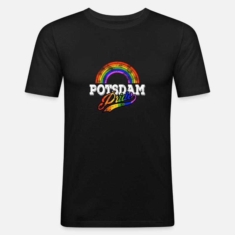 Pride Potsdam - Männer Slim Fit T-Shirt - Schwarz