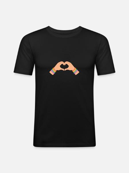 Proud LGBTQ. Opinion - Men's Slim Fit T-Shirt - black
