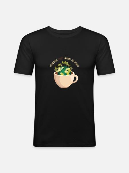 World Coffee Day - Men's Slim Fit T-Shirt - black