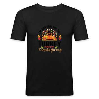 Get ready for Thanksgiving - Men's Slim Fit T-Shirt - black - Front - Nik (191cm)