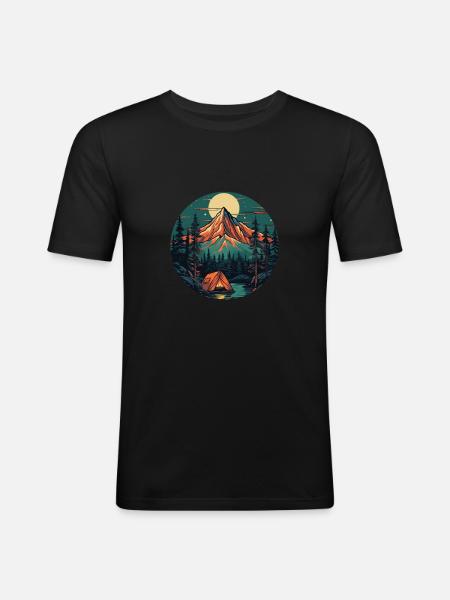 Forest Nature Trekking Adventure - Men's Slim Fit T-Shirt - black