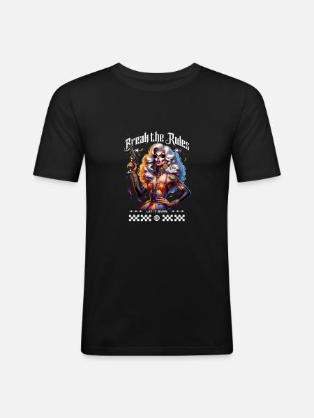 LGBTQ+ Pride: Break The Rules - Men's Slim Fit T-Shirt - black