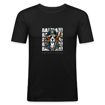 Fan of baseball, beagles and America - Men's Slim Fit T-Shirt - black - Front - Nik (191cm)