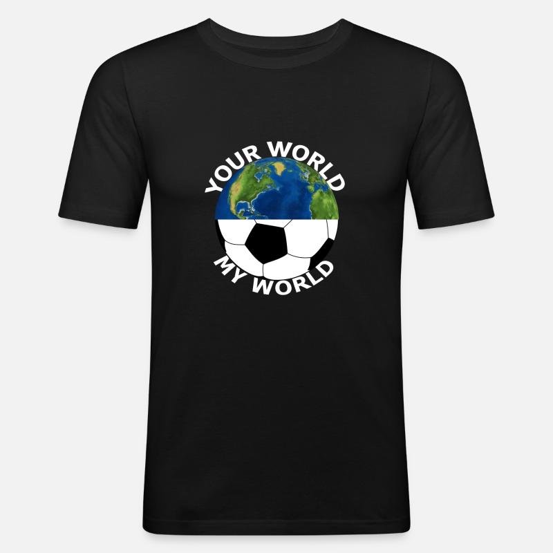 Fussball - Männer Slim Fit T-Shirt - Schwarz
