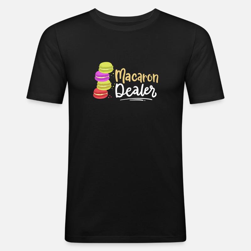 Macaron-Händler Dessert - Männer Slim Fit T-Shirt - Schwarz