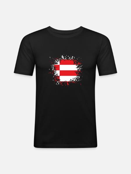 Bremen flagg fargeklatt flekk klatt - Slim Fit T-skjorte for menn - svart