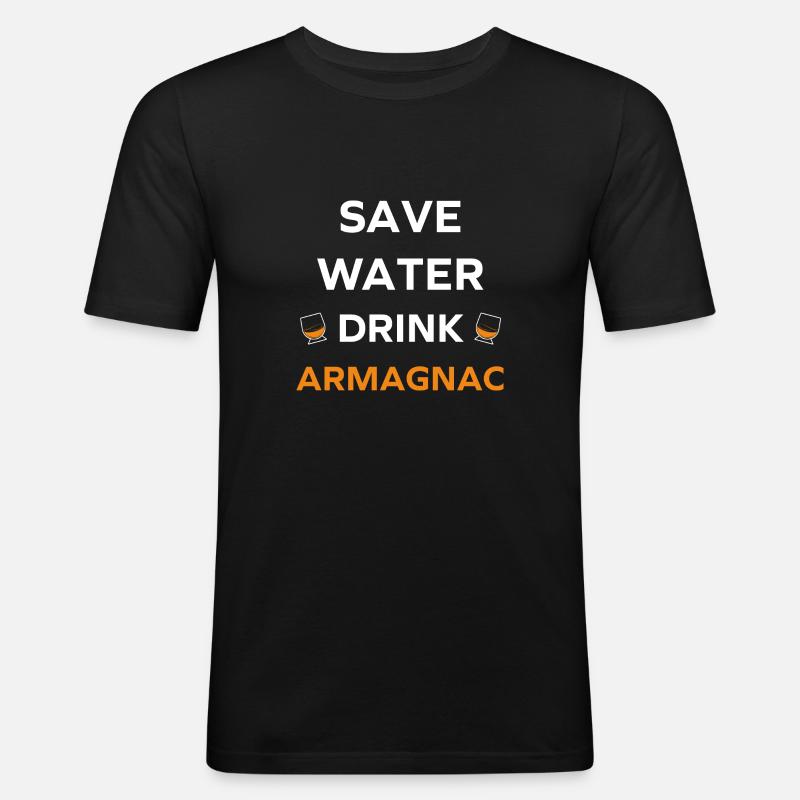 Save water drink Armagnac - Men's Slim Fit T-Shirt - black