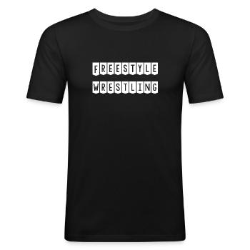 Freestyle Wresling - T-shirt près du corps Homme - noir - Devant - Nik (191cm)
