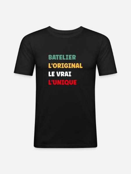 batelier - T-shirt près du corps Homme - noir