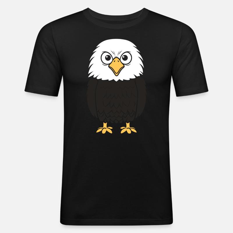 Adler-Vogel - Männer Slim Fit T-Shirt - Schwarz