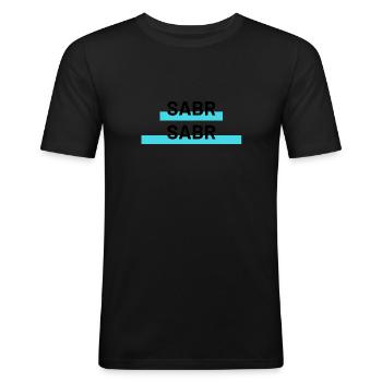 Sabr Sabr - Männer Slim Fit T-Shirt - Schwarz - Vorne - Nik (191cm)