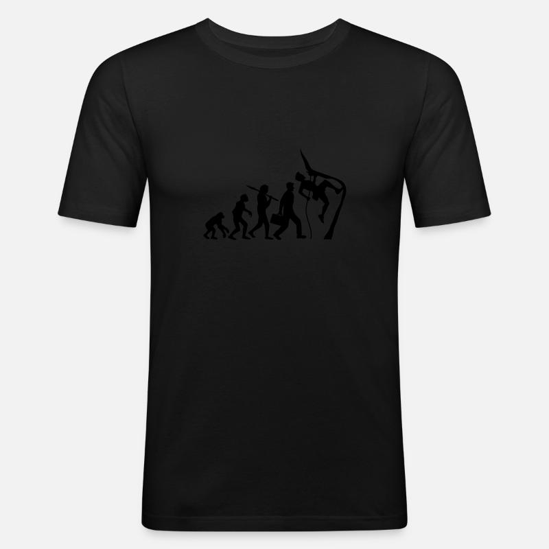 Klettern seil bergsteiger evolution - Männer Slim Fit T-Shirt - Schwarz