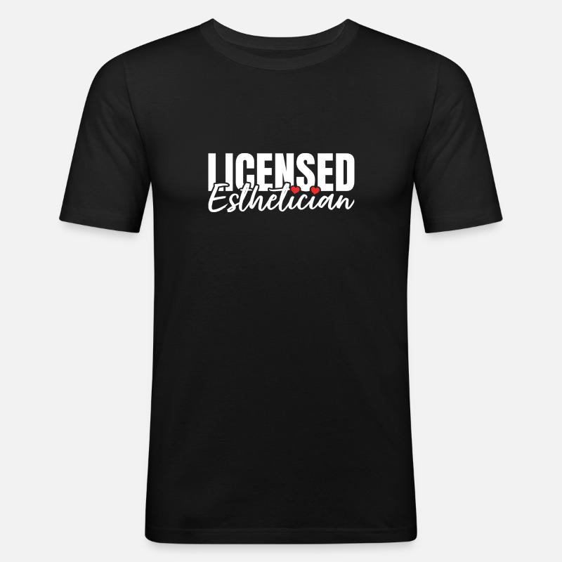 Lizensierte Kosmetikerin - Männer Slim Fit T-Shirt - Schwarz