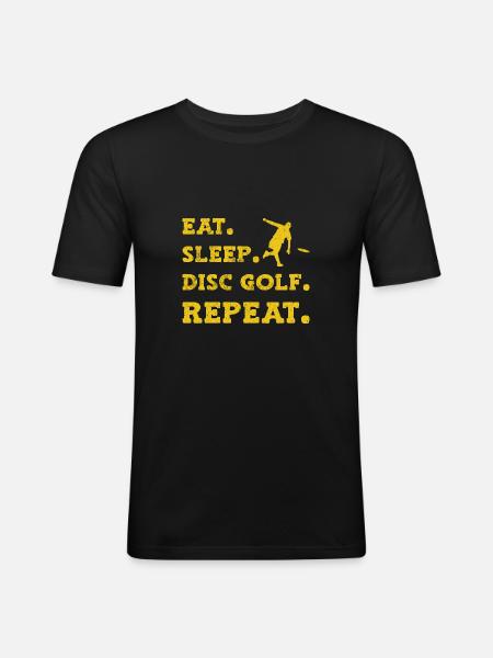 Disc Golf Frisbee - Men's Slim Fit T-Shirt - black