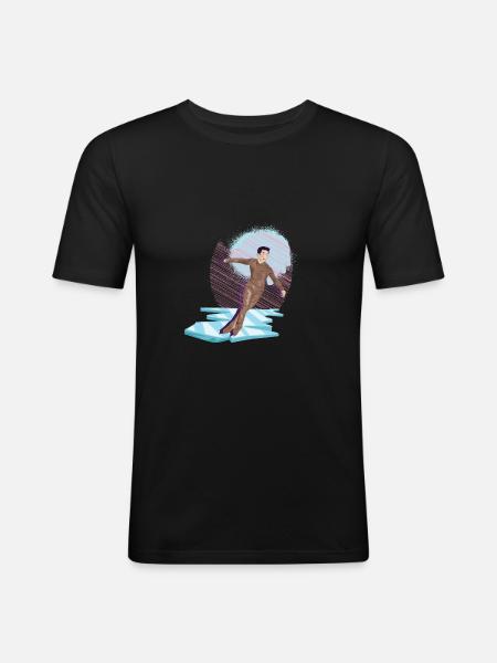 Schlittschuhlaufen Eiskunstlauf Eiskunstläufer Eis - Männer Slim Fit T-Shirt - Schwarz