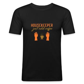 Housekeeper Household Cleaner - Men's Slim Fit T-Shirt - black - Front - Nik (191cm)