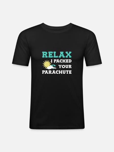 Parachute Skydiving Parachutists - Men's Slim Fit T-Shirt - black