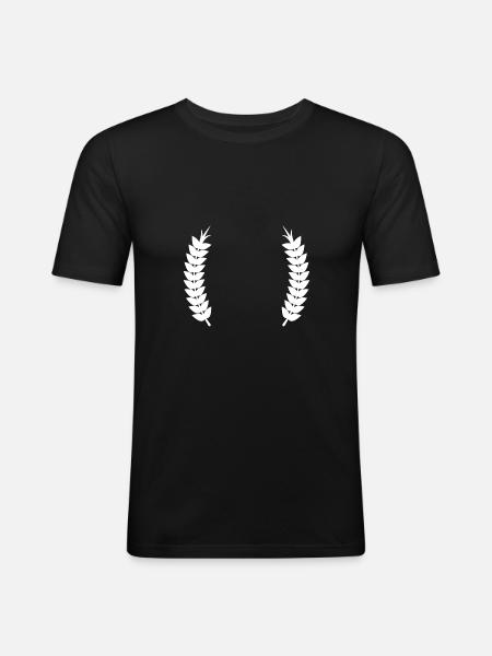 Ähren Kranz - Männer Slim Fit T-Shirt - Schwarz