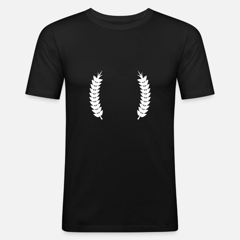 Ähren Kranz - Männer Slim Fit T-Shirt - Schwarz