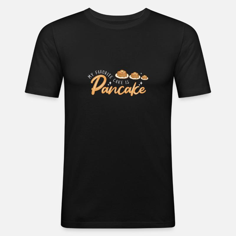 Pfannkuchen - Männer Slim Fit T-Shirt - Schwarz