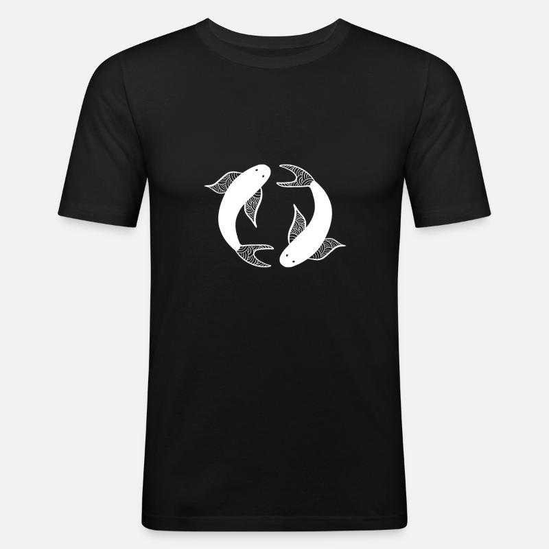 Fische Sternzeichen - Männer Slim Fit T-Shirt - Schwarz