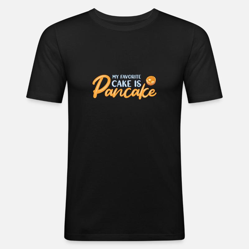 Pfannkuchen - Männer Slim Fit T-Shirt - Schwarz