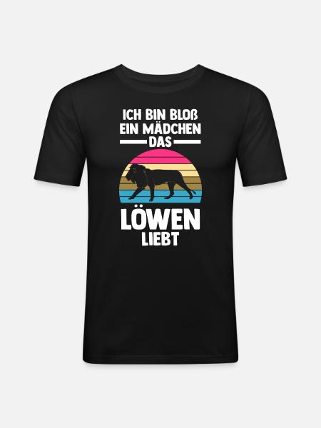 Löwe Löwen - Männer Slim Fit T-Shirt - Schwarz