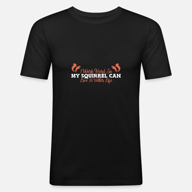 Eichhörnchen - Männer Slim Fit T-Shirt - Schwarz