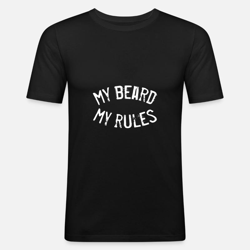 My Beard my Rules - Männer Slim Fit T-Shirt - Schwarz