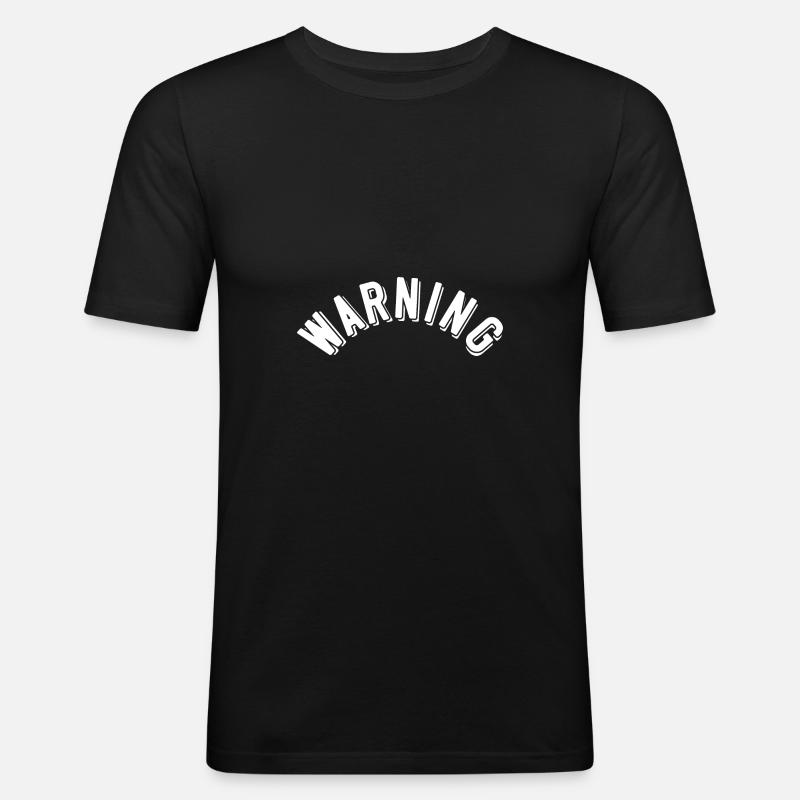 Warning - Männer Slim Fit T-Shirt - Schwarz