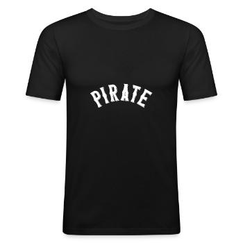 Pirate - T-shirt près du corps Homme - noir - Devant - Nik (191cm)