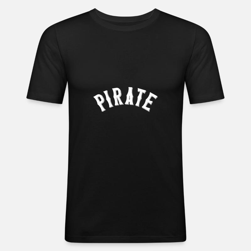 Pirate - Männer Slim Fit T-Shirt - Schwarz