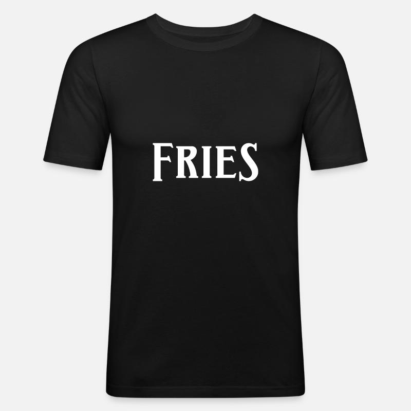 Fries - Männer Slim Fit T-Shirt - Schwarz