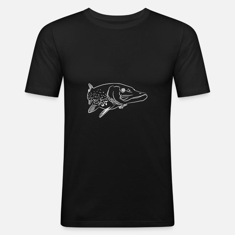 Hecht linearrt - Männer Slim Fit T-Shirt - Schwarz