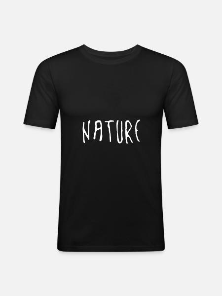 Nature - T-shirt près du corps Homme - noir