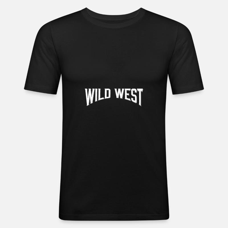 Wild West - Männer Slim Fit T-Shirt - Schwarz