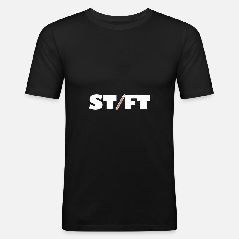 Stift - Männer Slim Fit T-Shirt - Schwarz