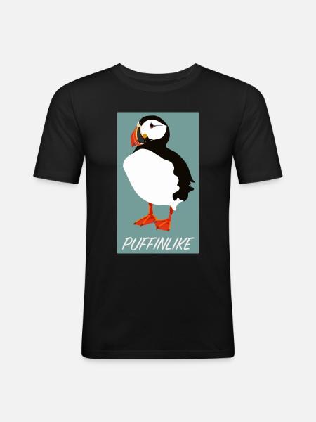 Puffin Puff Puffin - Men's Slim Fit T-Shirt - black