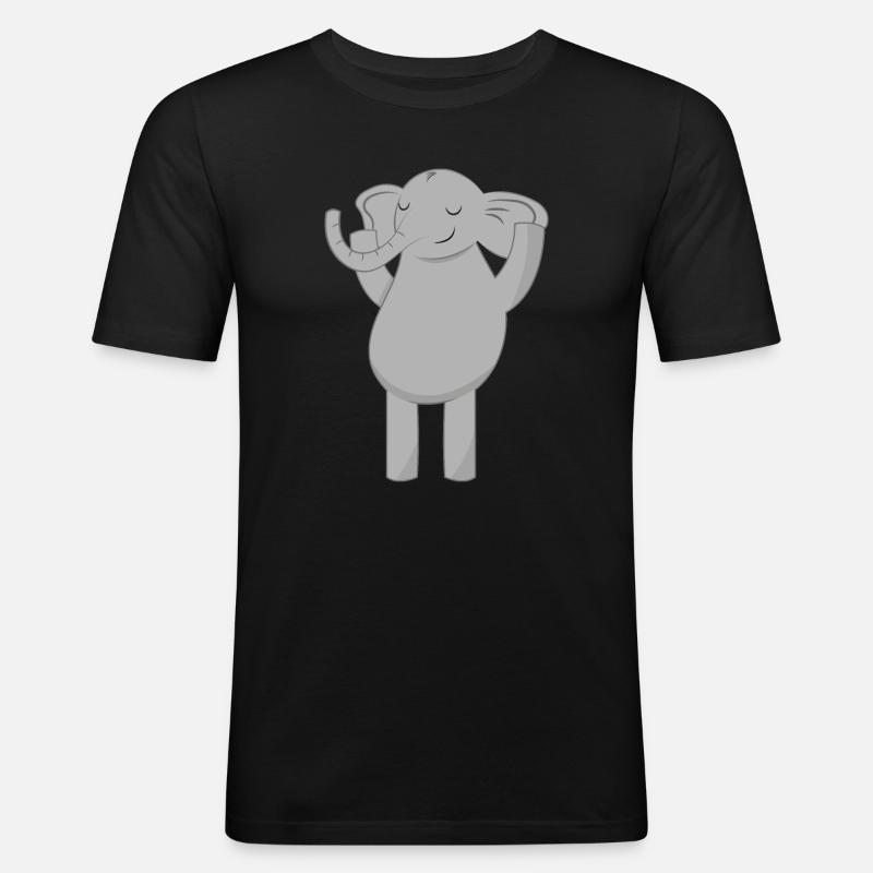 Elefant elefant - Herre Slim Fit T-Shirt - sort