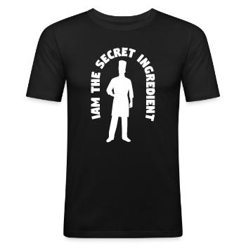 Cook -starred chef Gastro Restaurant - Men's Slim Fit T-Shirt - black - Front - Nik (191cm)