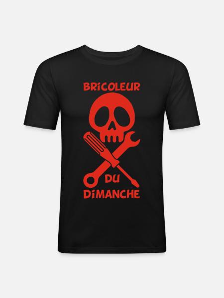 Bricoleur du dimanche (rouge) - T-shirt près du corps Homme - noir