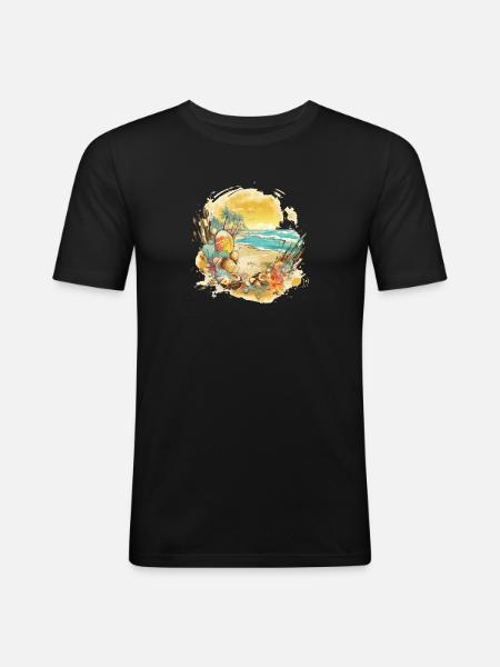 Beach Dream - Men's Slim Fit T-Shirt - black