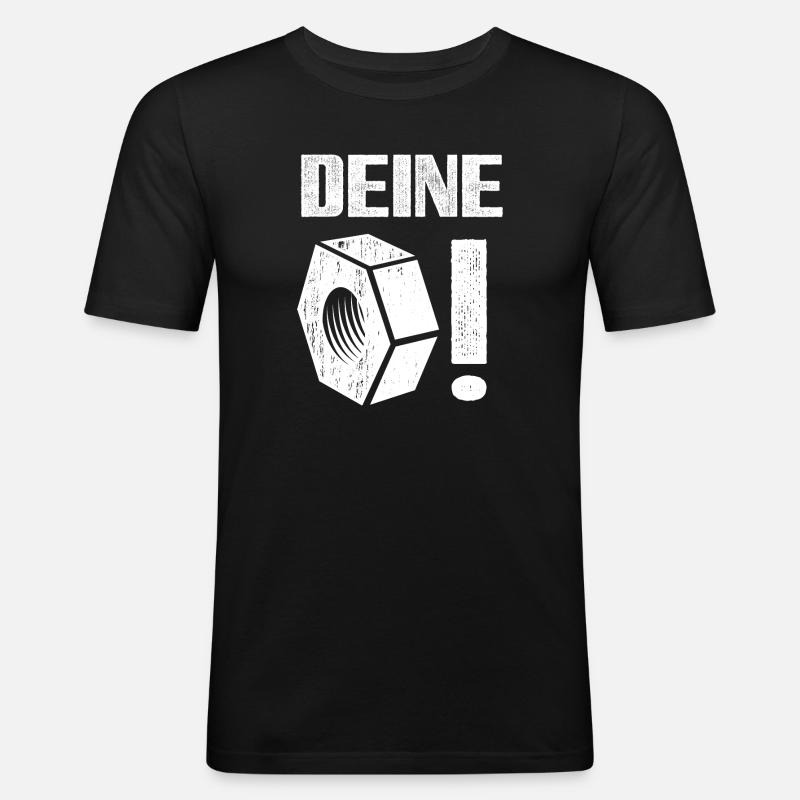 Deine Mutter! - Männer Slim Fit T-Shirt - Schwarz