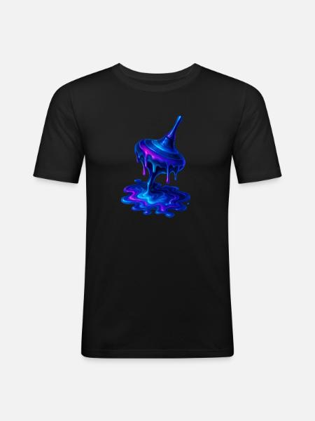 Melting Top Blue Purple - Men's Slim Fit T-Shirt - black