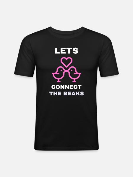 Connectons les becs - T-shirt près du corps Homme - noir