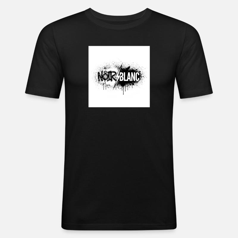 Nordweißer Graffiti-Blitz - Männer Slim Fit T-Shirt - Schwarz
