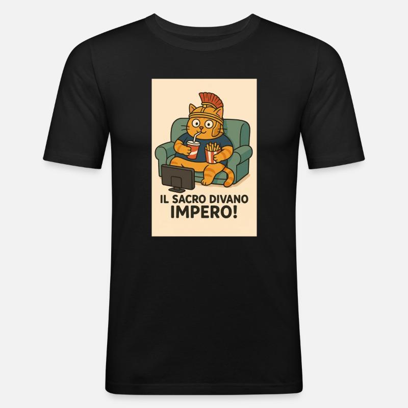 Sacro_divano_Impero - Männer Slim Fit T-Shirt - Schwarz