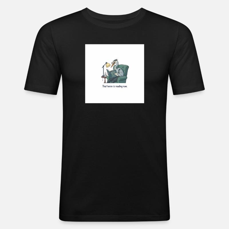 Quantenvogel-Lesen im Sessel - Männer Slim Fit T-Shirt - Schwarz