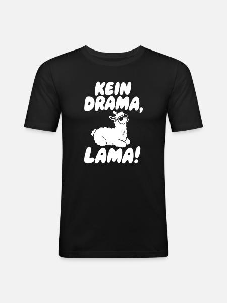 No Drama Llama Sunglasses - Men's Slim Fit T-Shirt - black