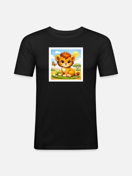 Sunny der kleine Löwe - Männer Slim Fit T-Shirt - Schwarz
